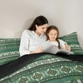 thumbnail image 4 of jejeloiu Retro Boho Aztec Queen Comforter Set,Rustic Farmhouse Tribal Bedding Sets,Green Bohemian Triangle Rhombus Bedding Comforter Set For Teens,Microfiber Bedroom Decor Reversible,3 Pieces, 4 of 7