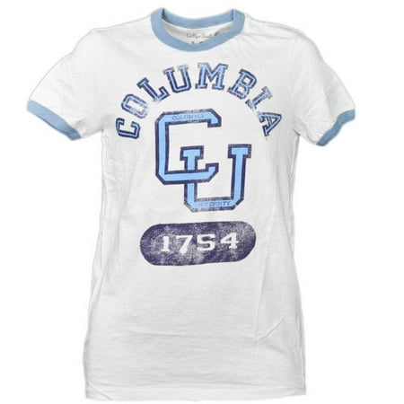 NCAA Columbia Lions Distressed Short Sleeve Mens Tshirt Tee CU Crew Neck
