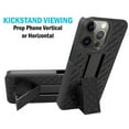 thumbnail image 5 of Case with Clip for iPhone 13 Pro Max, Nakedcellphone Slim Hard Shell Phone Cover with Kickstand and [Rotating/Ratchet] Belt Hip Holster Combination - Black Tread, 5 of 8