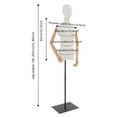 thumbnail image 3 of Female Mannequin, Female Dress Form Display, Adjustable Height（White + Wood Color + Black）, 3 of 15
