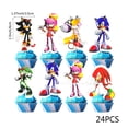 thumbnail image 5 of Kit de 24 piezas con temática de Sonic the Hedgehog, suministros para fiestas de cumpleaños, decoración de tartas de Sonic de dibujos animados, juguetes para niños, regalo, 5 of 5