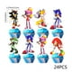 thumbnail image 5 of Kit de 24 piezas con temática de Sonic the Hedgehog, suministros para fiestas de cumpleaños, decoración de tartas de Sonic de dibujos animados, juguetes para niños, regalo, 5 of 5