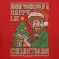 thumbnail image 3 of Teelocity Bob Ross Happy Lil Christmas Graphic T-Shirt (Large - Standard Fit, Red), 3 of 4