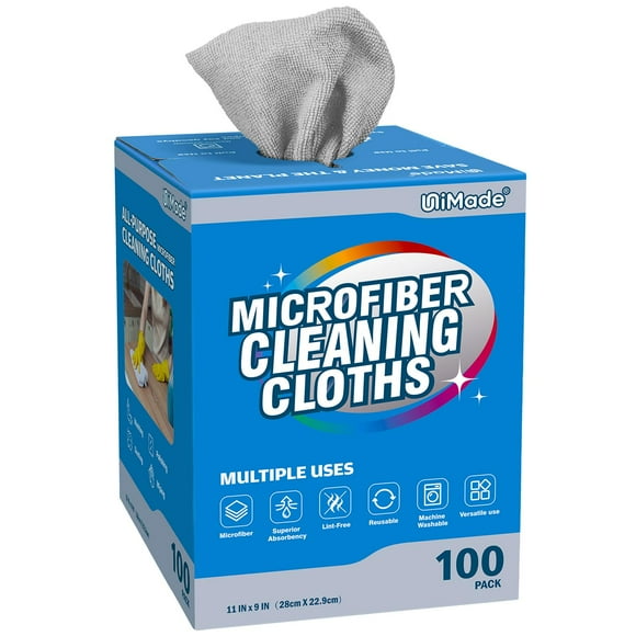 Paño de Microfibra UNIMADE 100 Hojas 11x9 cm Gris