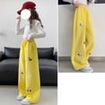 thumbnail image 2 of XXWXYD Little Girl Wide Leg Sweatpants Baggy Barrel Sweatpants for Girls Y2K Embroidered Dog Wide Leg Joggers Elastic High Waisted Cute Athleti𝖼 Trousers, 2 of 6