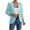 Light Blue women summer cardigan a1, variant on Women Summer 3/4 Sleeve Eyelet Open Front Cardigan Blazer Casual Solid Cover Up Jackets for Beach Vacation Lightweight Office Fashion Tops, Green 2XL