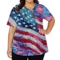 thumbnail image 2 of 4th of July Scrub Tops for Women Loose Short Sleeve American Flag Print Scrub Shirts V Neck USA 250th Anniversary Celebration Party Scrubs Medical Nurse Workwear Nursing Uniform with Pockets Navy 5XL, 2 of 6