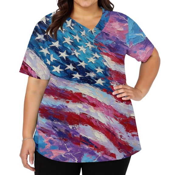 Womens 250 Anniversary USA Shirt Patriotic 1776 Short Sleeve Comfy 4th of July Outfit Navy S