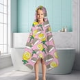 thumbnail image 6 of Pink Hedgehog Rose Pattern Hooded Bath Towel，50"x30" for Ages 3 To 12 Kids, Quick Dry Lightweight Soft Microfiber Hood Beach Towel Cover Up for Kids, 6 of 7