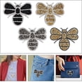 thumbnail image 4 of 4 piezas de insignias de parche de abeja de cristal con bolsas de hierro cosidas, parches de tela, pegatinas, parches cosidos de abeja, ropa, jeans, manualidades de bricolaje, 4 of 5