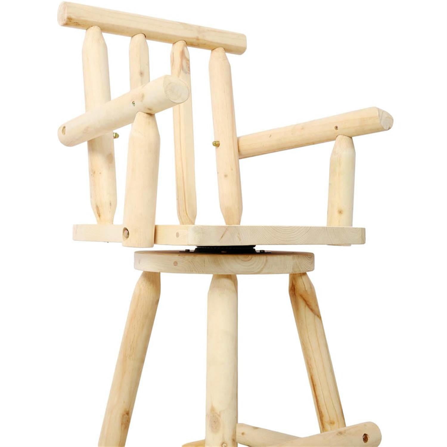 Demi Bonn 49" Counter Height Bar Stools, Rustic Barstools with Back, Wide Armrest, Kitchen Island Countertop Chairs for Dining Room, Beige