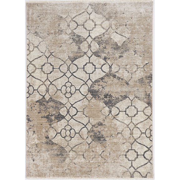 4' x 6' Ivory Faded Vintage Area Rug