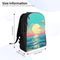 thumbnail image 4 of Fuzoiu Retro Palm Beach Sunset Print Laptop Backpack,Work Business Backpacks, Large Capacity Nurse Bag College Bookbag for School, Waterproof Casual Daypack for Travel, 4 of 8