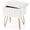 White, variant on Aidoly Plush Vanity Stool with Hidden Storage - Adjustable Feet & Ottoman with Soft Fabric and Metal Legs, Pink