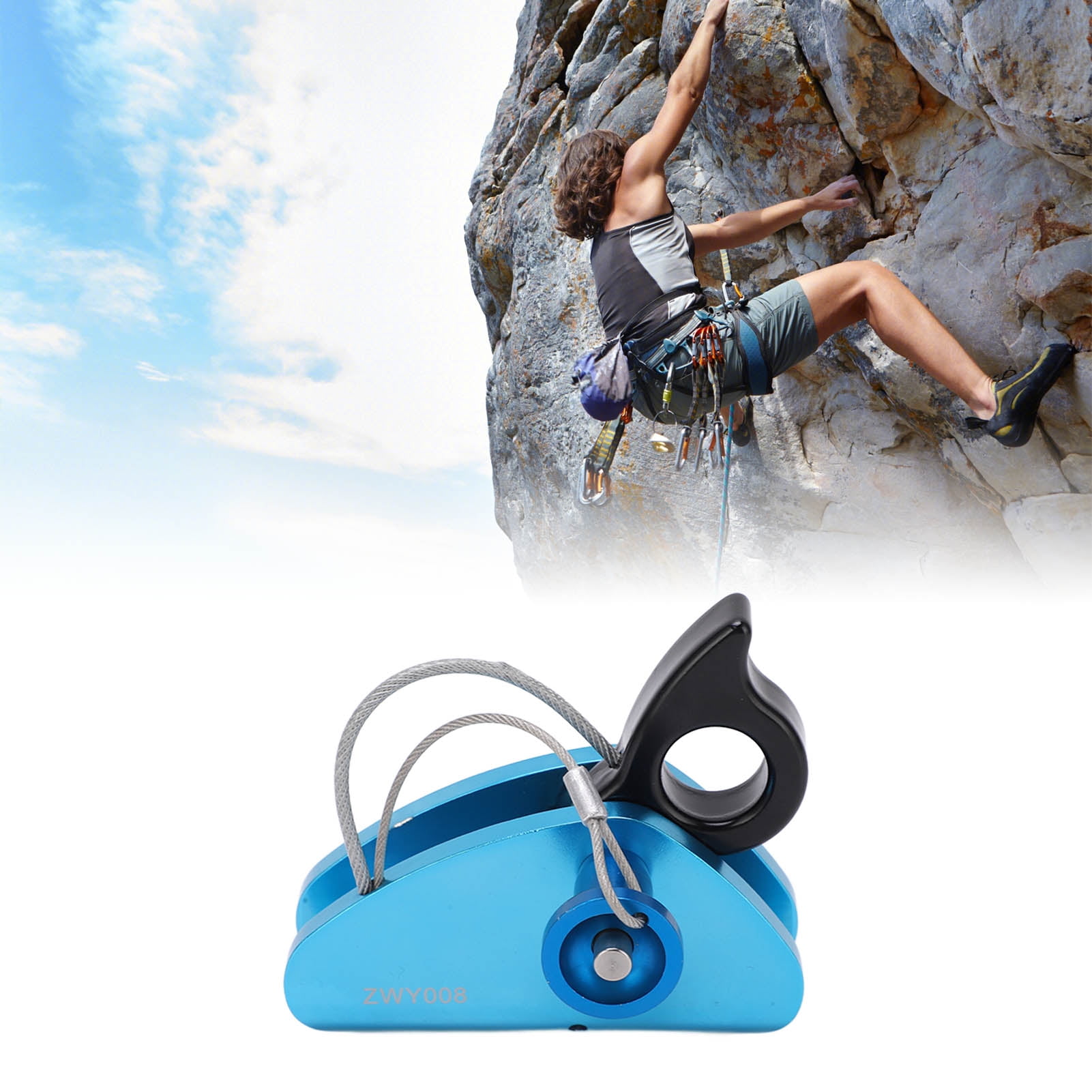 Gupbes Self Locking Rope Grab Rock Climbing Rope Safety Grab For