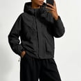 thumbnail image 2 of WRKEKC Windbreaker Jackets for Women Hooded Long Sleeve Zip Up Waterproof Windproof Outdoor Casual Coat with Pockets, 2 of 6
