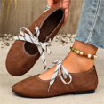 thumbnail image 3 of Willtoo Ballet Flats for Women with Bow, Comfortable Round Toe Shoes with Cross Straps, Slip On Mary Jane Fashion Flats Shoes Non-Slip Sole Lightweight Walking Shoes, 3 of 3