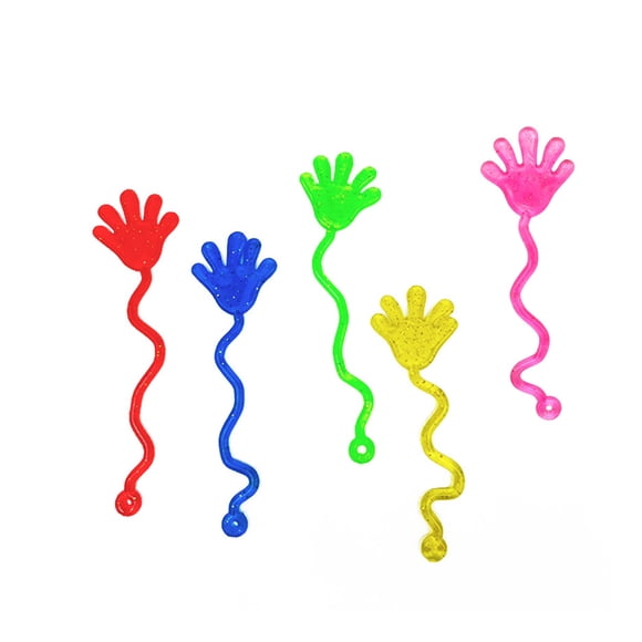 Wdhugt Small Hand Toys Party Favors For Kids Elastic Sticky Hands For Classroom Prizes Sensory Toys Stretchy Rubber Material 4.1 Inch Length