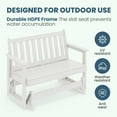 thumbnail image 5 of LOYALICE Outdoor Glider Rocking Chair,2 Person Bench Swings for Outside,HDPE All-Weather Resistant 2-Person Loveseat, Patio Glider with 660LBS Capacity for Backyard Garden Porch, White, 5 of 7