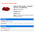 thumbnail image 2 of Right Tail Light Assembly - Compatible with 2014 - 2016 BMW 435i 2015, 2 of 2