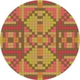 thumbnail image 1 of Ahgly Company Machine Washable Indoor Round Transitional Grapefruit Red Area Rugs, 4' Round, 1 of 7