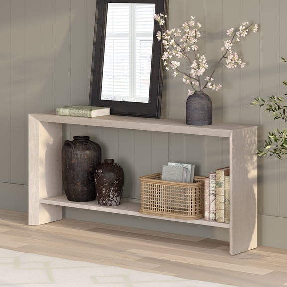 Osman 64" Wide Rectangular Console Table in Alder White