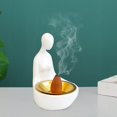 thumbnail image 4 of Quemador de incienso, adorno, incensario, estatua, soporte, artesanía, figura, fragancia Blanco, 4 of 7