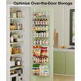 thumbnail image 4 of Asoibopi 8-Tier Adjustable Over the Door Pantry Organizer with 2 Sets Hooks Fits Most Doors, Hanging Spice Rack for Pantry Door Organizer And Storage, White, 4 of 11