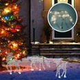 thumbnail image 5 of 3 Pieces Lighted Christmas Deer Family Set, 2D Metal Pre-lit Rustic Reindeer Sculpture with LEDs Warm White Lights, Light Up Display Christmas Outdoor Art Holiday Winter Decoration, 5 of 9
