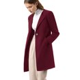 thumbnail image 3 of INSPIRE CHIC Women's Long Sleeves Button Closure Outerwear Mid Length Overcoat, 3 of 7