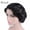 Black, variant on Women Elastic Satin Lace Solid Color Night Sleep Hat Chemotherapy Hair Care Cap