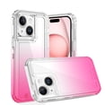 thumbnail image 2 of For Apple iPhone 14 (6.1") Hybrid 3in1 Clear Two Color Tone Transparent Shockproof Rubber TPU + Hard Protective Frame Cover ,Xpm Phone Case [ Clear + Pink ], 2 of 5