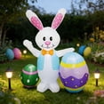 thumbnail image 6 of 5FT Easter Inflatables Bunny with Egg LED Lights Quick Inflation Outdoor Yard Decoration Easter Decor Holiday Inflatable for Patio Garden Lawn, 6 of 7