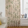 thumbnail image 6 of Vintage Botanical Sheer Curtains 45 Inches Long, Country Herbs Leaves Plants Flowers Brown Light Filering Curtains, Breathable Simi Curtain Privacy Drapes for Kitchen Bathroom Small Window Treatment, 6 of 9
