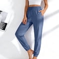 thumbnail image 5 of Women's Stretch Active Travel Pants Ultra Stretch Breathable Quick Drying Wrinkle-Resistant Comfy Fit Pants Blue L, 5 of 6