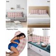 thumbnail image 6 of Pink Farmhouse Pillow Covers Standard Size 2 Pack, Buffalo Plaid Check Lattice Geometric Soft Bed Throw Pillowcases Breathable Cooling Long Lumbar Body Pillow Sham Cover for Bed Sofa 20''x26'', 6 of 7
