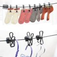 thumbnail image 3 of Corde à Linge Élastique Coupe-Vent pour Extérieur avec 12 Pinces à Fil et Boucle Antidérapante (Noir), 3 of 5
