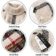 thumbnail image 4 of Poncho d'Hiver Chaud en Tricot à Carreaux pour Femmes, 4 of 6