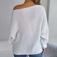 thumbnail image 4 of Lovskoo 2024 Sweaters for Women Long Sleeve Casual Solid Color Dolman Sleeve Loose Top Sweater White, 4 of 7
