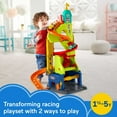 thumbnail image 3 of Fisher-Price Little People Sit ‘n Stand Skyway Race Track Toddler Vehicle Playset with 2 Cars, 3 of 7