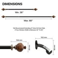 thumbnail image 2 of Deco Window 36 to 66 inches Adjustable Curtain Rod for Windows with Natural Wood Finials (1'' Diameter, Brown), 2 of 8