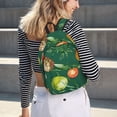 thumbnail image 6 of Honeii Vegan Print Canvas College Laptop Backpack, Durable Rucksack Travel Notebook Bag School Backpack Book Bag for Men Women-Small, 6 of 7