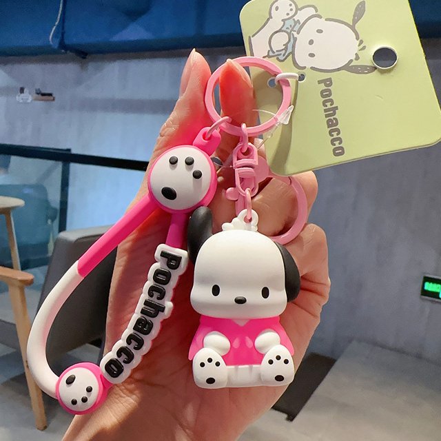 Cartoon Genuine Sanrio HelloKitty Kulomi Projection Camera Pendant Plush Big Ear Dog Keychain Female
