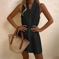thumbnail image 6 of Women's Sleeveless Mini Tank Dresses Sundress Dress for Casual Black XL, 6 of 7