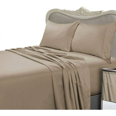 800 Thread Count Cotton Unattached WATERBED Sheet Set, Cal King, Solid Taupe