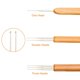 thumbnail image 5 of 7pcs 0.5 / 0.75mm Dreadlock Crochet Hook Lock Mango de madera Agujas de tejer Juego de agujas de de 7 piezas Hugo Ganchillo Dreadlock, 5 of 10
