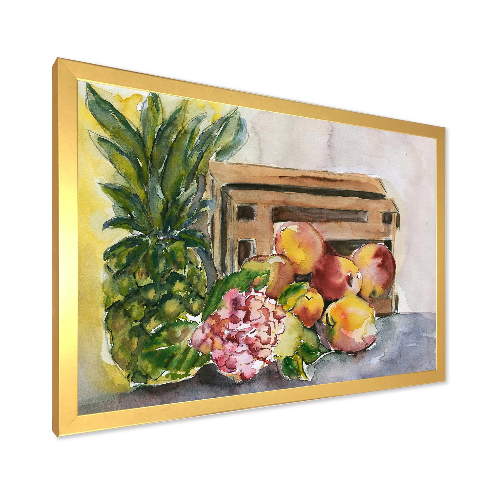 Designart 'Historic Fruits V' Farmhouse Framed Art Print