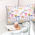 thumbnail image 4 of Rateoe bow ribbons Pattern Decorative Pillow Case,Throw Pillow Covers,Plush Pillow Cover,Soft Pillow Case,Velvet Pillow Case-14"x20", 4 of 6
