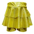 thumbnail image 5 of Kogui Kid Girls Elastic Shorts Girls Shorts Kids Summer Elastic Waist Wide Leg Casual Uniform Shorts with Pockets Size 12-14 (Gold,12-14 Years), 5 of 6