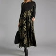 thumbnail image 4 of TIHLMK Casual Dress Women Autumn And Winter Casual Slim Long-Sleeved Long Bohemian Printed Dress, Fall Dresses For Women Black, 4 of 4